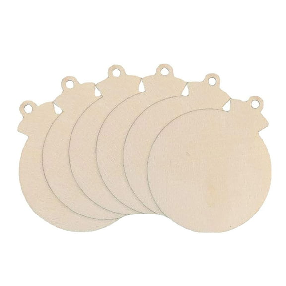 XUYAN 10PCS DIY Christmas Wooden Ornaments Unfinished 4" Large Natural Wood Slices Predrilled with Hole Wooden Circles for Crafts Christmas Ornaments Decorations