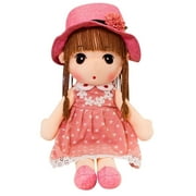 XUYAN 17.72" One Opening Soft With Clothes Cute Rag Doll Ragdoll Plush Stuffed Toy With Hat Skirt Handmade Plush Toy Baby Girls Sleeping Partner Doll Birthday Gifts