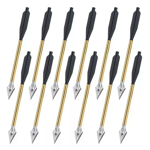 XUYAN Aluminum Mini 12PCS 6.7Inch Mini with Sharp Broadhead Tips for 50 80lbs Multiple Colors Suitable for Adult Shooting Hunting Target Practice