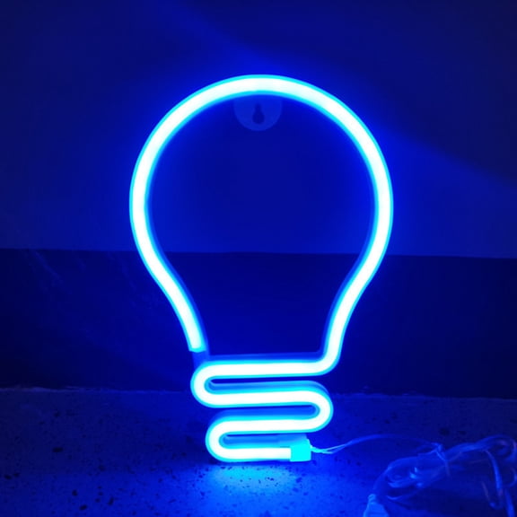 XUYAN Light Bulb Neon Sign LED Neon Lights USB Battery Powered Wall Light Bulb Strip Steady Brightness Colorful Neon Led Light for Kid's Room Bedroom Wall Decoration