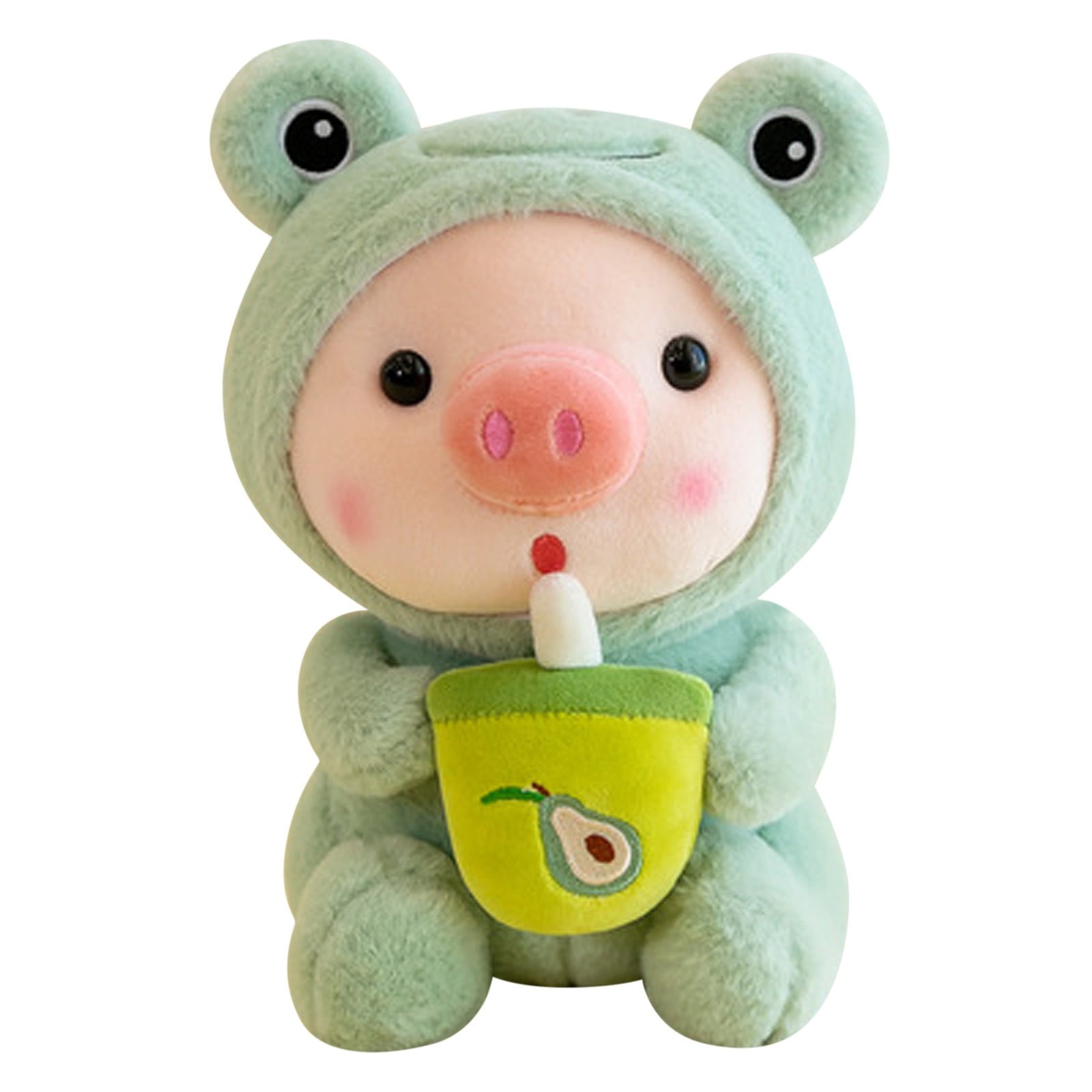 XUYAN Kawaii Tea Bubble Pig Plush Rabbit Tiger Plush Animal Cute Bottle Milk Tea Cup Plush Doll