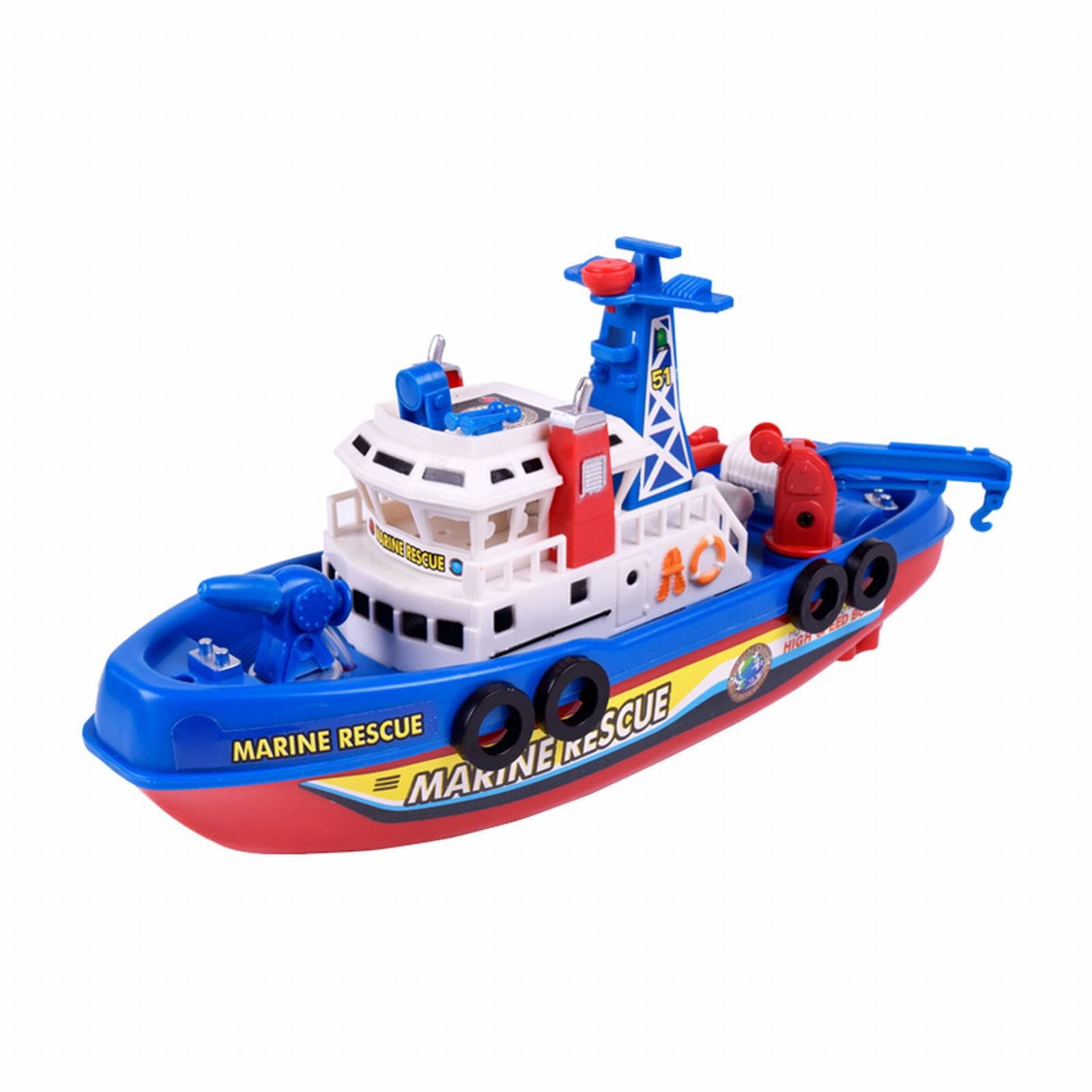 XUYAN Kids Boat toy Light Water Spray Electric Marine Fire Boat Model ...
