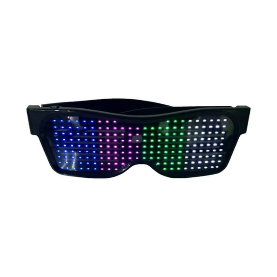 XUYAN LED Glasses LED Display Smart Glasses (editable Text)USB Charging DIY Funky Glasses Party Club DJ Halloween Christmas Perfect for Christmas, Halloween, and Birthday Parties