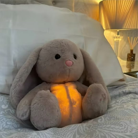 XUYAN Popular Soothing Doll Sleeping Toy That Breathes and Makes Sounds Bunny Breathing Rabbit Baby Toy Early Education Sleeping Cuddle friend for Toddlers,and Babies Suitable for All Ages