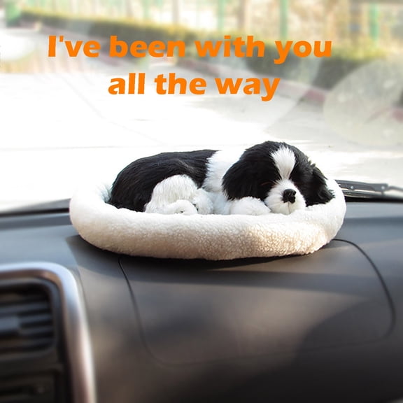 XUYAN Realistic Sleeping Plush Breathing Dog Furry Dog with Mat Creative Animals Decor Stuffed Animal Doll Sleeping Cuddle Buddy for Toddlers,and Babies,Suitable for All Ages