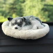 XUYAN Realistic Sleeping Plush Breathing Dog Furry Dog with Mat Creative Animals Decor Stuffed Animal Doll Sleeping Cuddle Buddy for Toddlers,and Babies,Suitable for All Ages