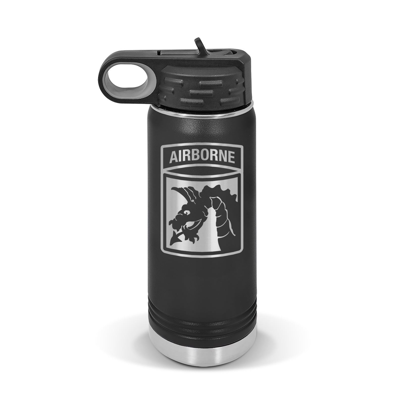 XVIII 18th Airborne Corps Water Bottle 20 oz - Laser Engraved w/ Flip ...