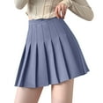 thumbnail image 1 of XVJRHAK Boho Skirt Womens Girls Solid Pleated Skirt Basic Skirt Aline Design Skirt (Dark Gray,L), 1 of 4
