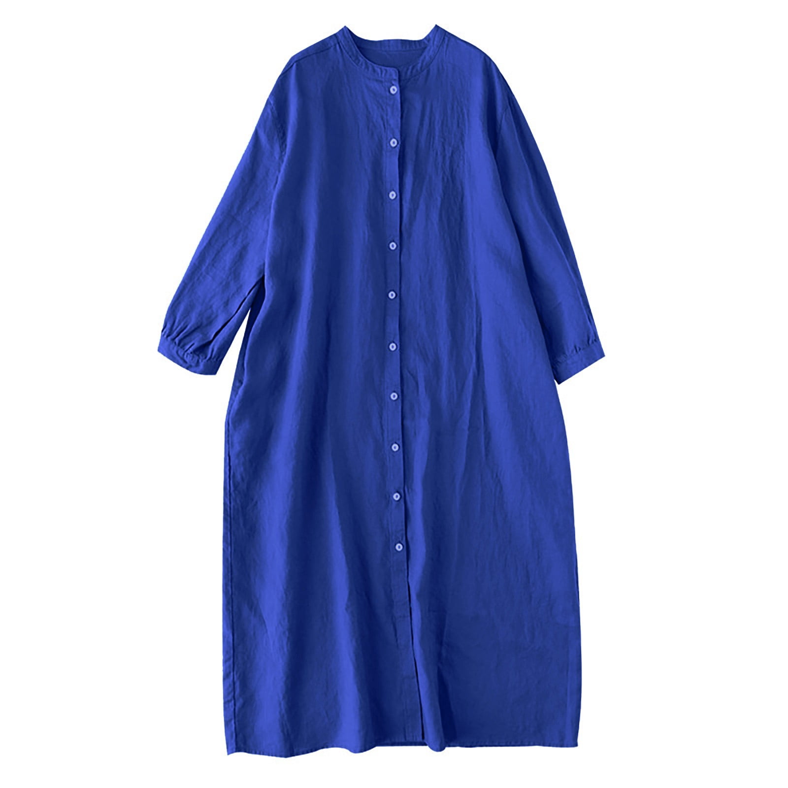 XVJRHAK Casual Dress Loose Plus Size Women'S Solid Color Cotton And