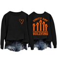 thumbnail image 1 of XVJRHAK Graphic Sweatshirts for Women Retro Prevention Awareness Unity Day Against Print Sweatshirt (Black,XXL), 1 of 4