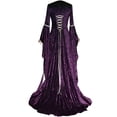 thumbnail image 1 of XVJRHAK Sun Dresses for Women Casual Women's Vintage Celtic Medieval Floor Length Renaissance Gothic Cosplay Dress Mid-Length(Purple,M), 1 of 5