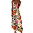 thumbnail image 1 of XVJRHAK Sundresses for Women 2024 Long Dress Camisole Casual V Neck Women's Tank Maxi Print Sleeveless Women's Dress (Hot Pink,S), 1 of 5