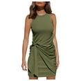 thumbnail image 1 of XVJRHAK Women's Casual Dresses Women's Summer Casual Sleeveless Round Neck Tight-Fitting Mini Dress Fairy Dress for Women (Green,XL), 1 of 7
