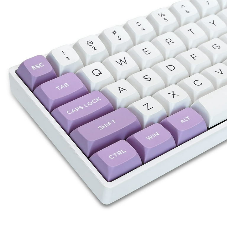 XVX 184 Keys Gaming Keyboard Keycaps,Universal PBT Keycaps Full Set XVX  Profile Keycaps for Mechanical Keyboard 60% 65% 70% 100% Keyboard  Replacement Key Caps (Purple White) 