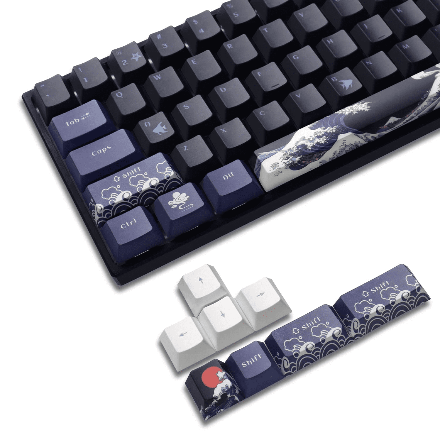 XVX 78 Key PBT Keycaps for Gaming Keyboard, Dye-Sub Custom Set