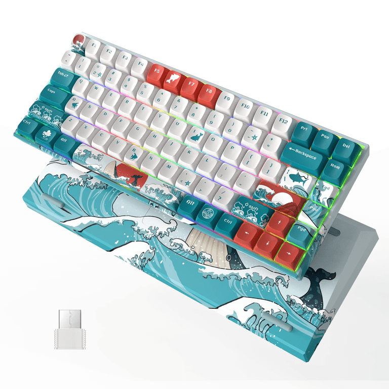 XVX M84 Compact Wireless Mechanical Keyboard, RGB Backlit, Hot