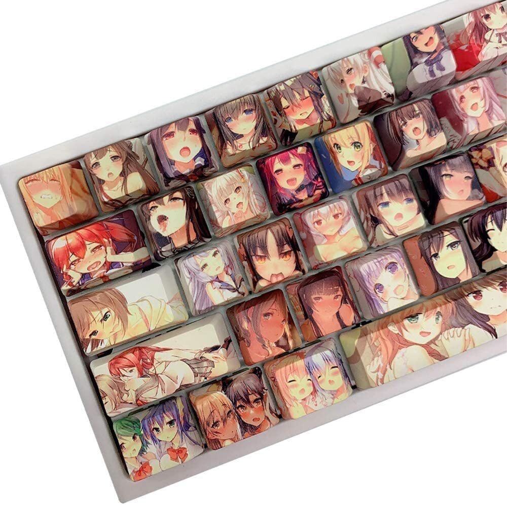 XVX PBT Keycaps 108 Keys Japanese Anime Style Keycaps Five Sided