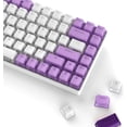 thumbnail image 1 of XVX Pudding Keycaps - PBT Keycaps, Shine Through Keycaps, Full Size Keyboard Keycaps Set, Custom Keycaps for 61/68/84/87/82/100 Cherry Gateron MX Switches Mechanical Keyboard, White/Purple, 1 of 7