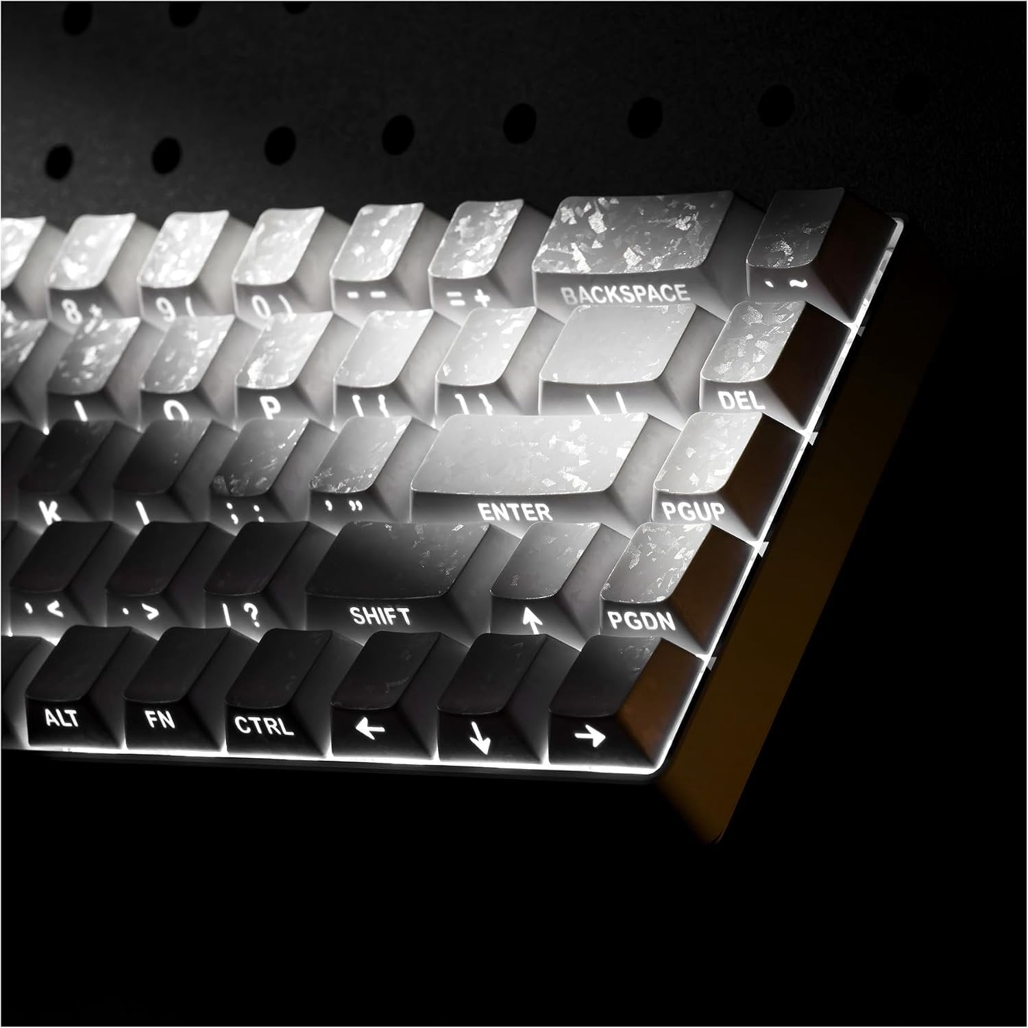 Keycap Layout XVX White Shine Through Keycaps, PBT Forged Carbon-Look Cherry Profile ...