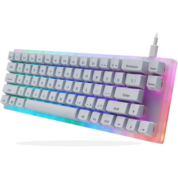 XVX Womier 75% Keyboard - Creamy Keyboard, TKL Mechanical Gaming Keyboard, Hot Swappable Keyboard, K87 PRO with Pudding Keycaps Wired RGB Keyboard for PC PS4 Xbox - Red Switch