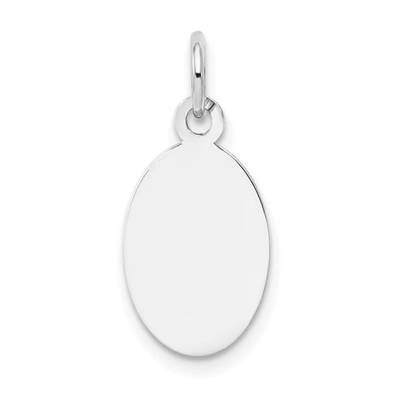 XWM100-11 20 mm 14K Gold Plain 0.011 Gauge Oval Engravable Disc Charm, White