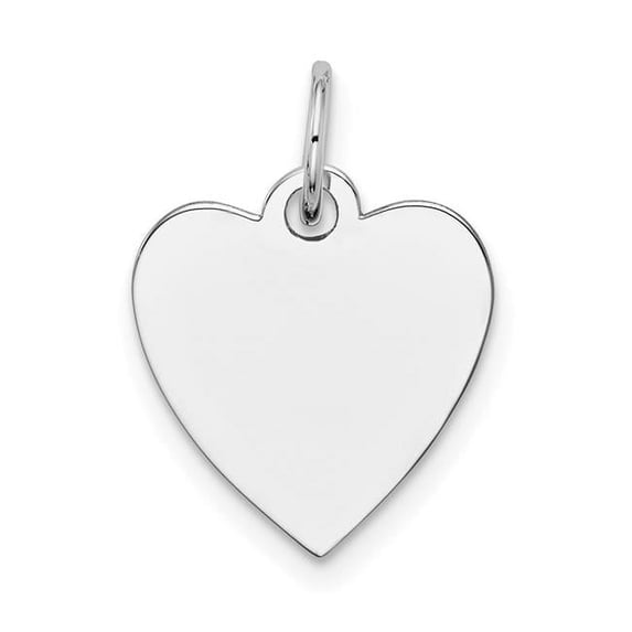 XWM117-18 14K 0.018 Gauge White Gold Plain Engravable Heart Charm