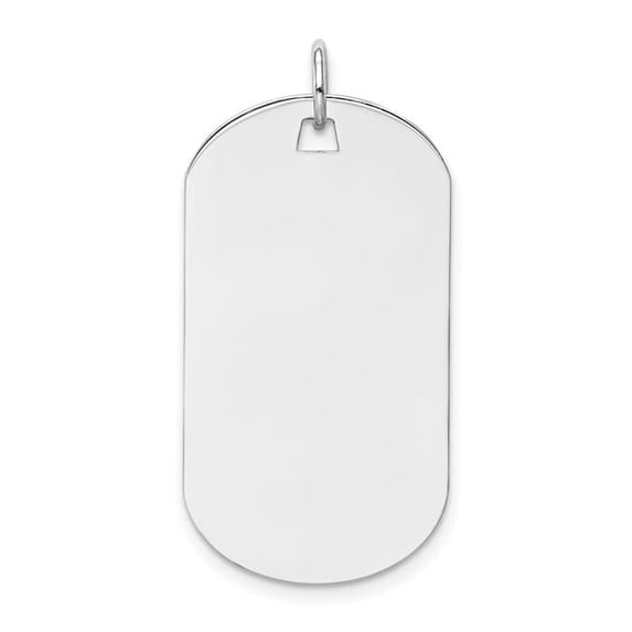 XWM620-18 14K White Gold Plain 0.018 Gauge Engraveable Dog Tag Disc Charm