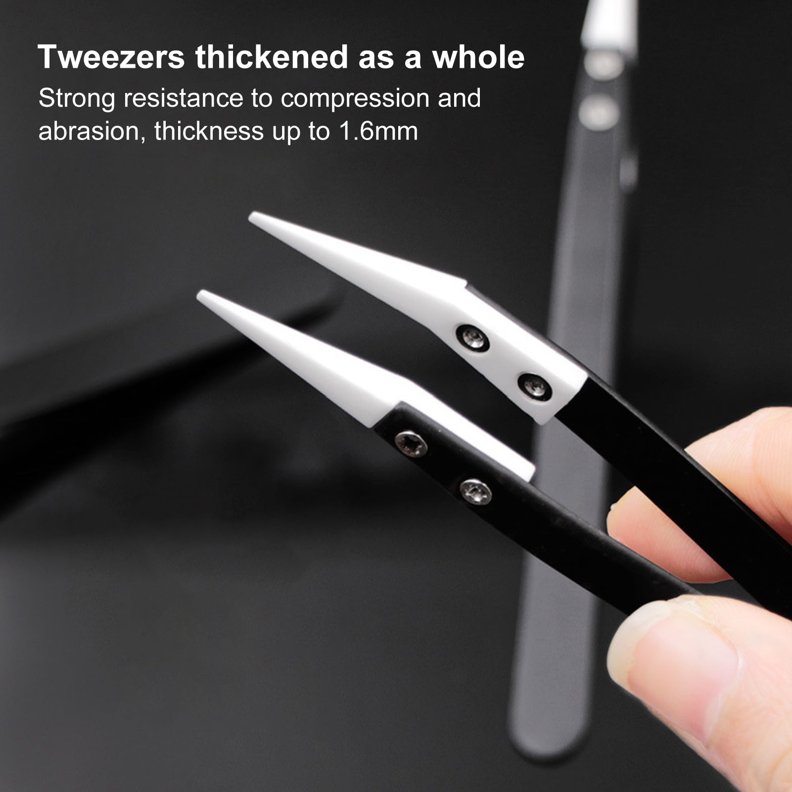 6.3 Inch 16cm Stainless Steel Straight Curved Tweezers Set with Blunt  Serrated Tips Multipurpose Tweezers for