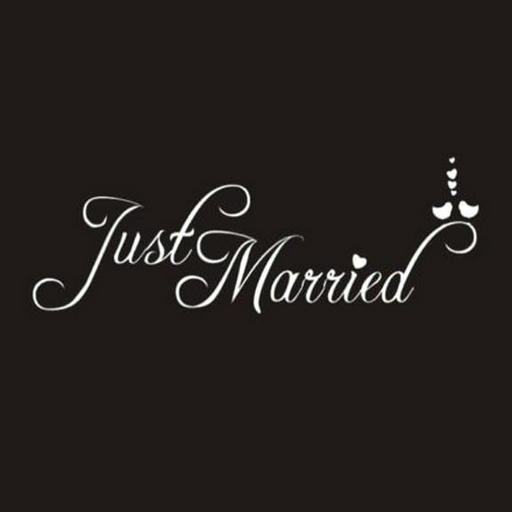 Windcarnival Just Married Letter Car Window Waterproof Sticker Decal Decor Wedding Supplies