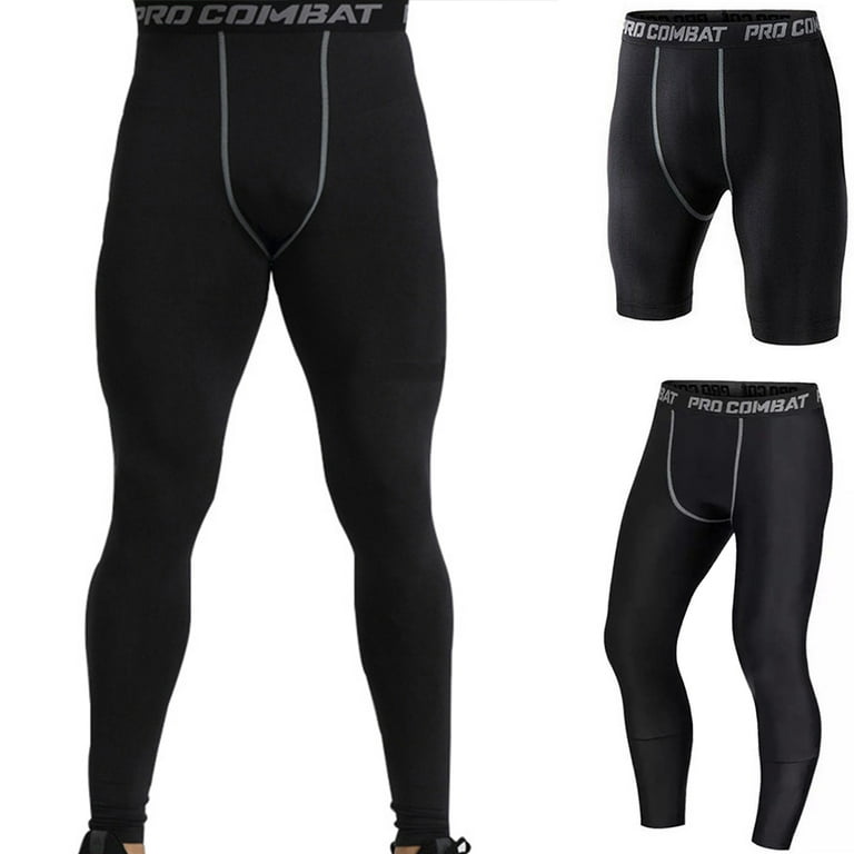 XWQ Men Compression Pants Gym Fitness Sports Running Quick Dry