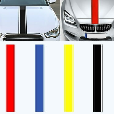 XWQ Racing Stripe Sporty Car-Styling Vehicle Hood Reflective Decals Sticker Decor