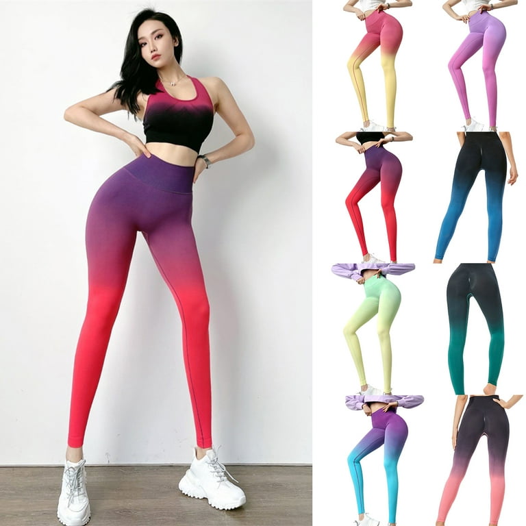 XWQ Sport Legging High Waist Super Stretchy Contrast Color Women Yoga  Workout Pants for Fitness