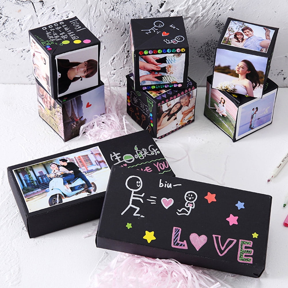 GustaveDesign Creative Explosion Box DIY Surprise Box Handmade Scrapbook  DIY Photo Album Gift For Christmas Wedding Valentine's day Gift