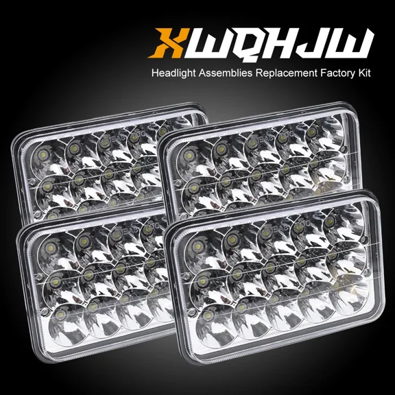 XWQHJW 4x6 Inch LED Headlight High Beam Low Beam For 1982-1996 Oldsmobile Cutlass Ciera Replacement H6545 H4651 H4652 H4656