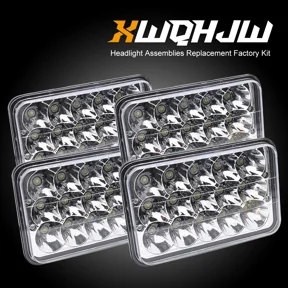 XWQHJW 4x6 Inch LED Headlight High Beam Low Beam For 1985-1989 Subaru DL GL GL-10 Replacement H6545 H4651 H4652 H4656