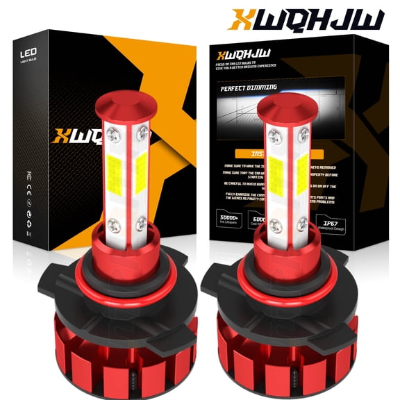 XWQHJW 9005 LED Headlight Bulb High Low Beam 12V 6000K White Conversion Kit (2 Pack)