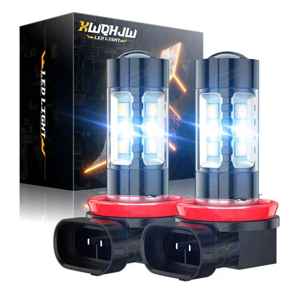XWQHJW H11/H8/H9 LED Fog Light Bulbs 6000K White High Power DRL Lamps Plug and Play-IP67 Waterproof 2 -Pack