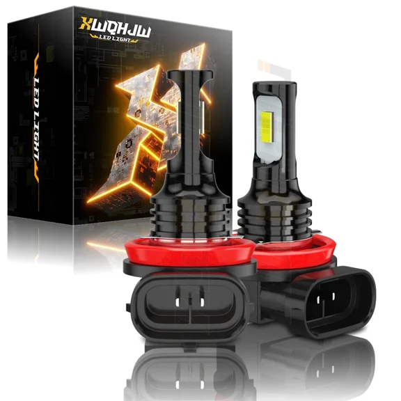 XWQHJW H11 LED Headlight Bulbs Kit - 6000K White Low Beam, Super Bright, 2-Pack Plug & Play