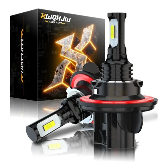 XWQHJW H13 9008 LED Headlight Super Bright Bulbs Kit  Hi-Lo Beam 6000K White 11000LM  Plug and Play IP67 waterproof