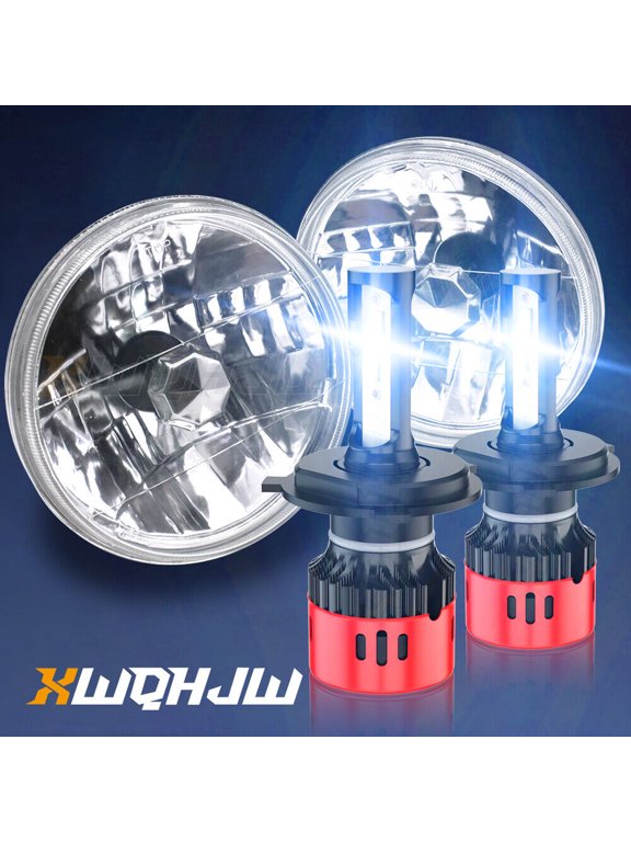 Pair 7" Inch Round LED Headlights Hi/Lo Sealed Beam For 1963-1978 Chevy Nova