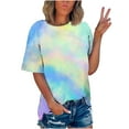 thumbnail image 1 of XWSHYW Going out Tops for Women Women's Tops , Short Sleeve Round Neck Casual Tops Fashion Printed T-Shirt Blouse, Sizes S-5XL, 1 of 5