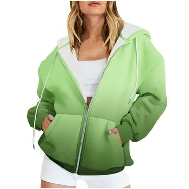 XWSHYW Jackets for Women Winter Plus Size Long Sleeve Zip-Up Outerwear Jackets Leisure Solid Color Loose Fit Short Outerwear Coats Winter Savings Clearance