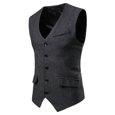 XWSHYW Jackets for Men Mens Winter Formal Bussiness Tuxedo Suit Waistcoat Vest Jacket Coat Fall Savings Clearance