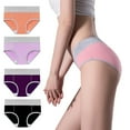 thumbnail image 1 of XWSHYW Ladies Underwear Clearance 4PC Womens Cotton Underwear Seamless Underwear for Women High Waisted No Show Panties Hip Lifting Underpants Sexy Ladies Underwear Briefs Pack, 1 of 6