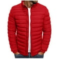 thumbnail image 1 of XWSHYW Men Clothes Mens Solid Color Jacket Cotton Padded Jacket Fashion Cotton Padded Jacket Mens Warm Cotton Padded Jacket, 1 of 3