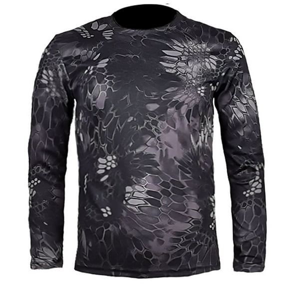 XWSHYW Mens Shirts Fashion Long Sleeve Camouflage Shirt Leisure Crew Neck Loose Fit Tops of the Week