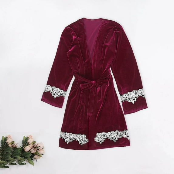 XWSHYW Nightshirts All for Women Fashion V Neck Long Sleeve Pajama Set Leisure Solid Color Loose Fit Sleepwear Robes Gift for Women