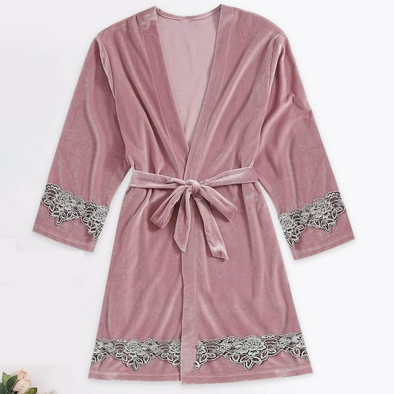 XWSHYW Nightshirts All for Women Fashion V Neck Long Sleeve Pajama Set Leisure Solid Color Loose Fit Sleepwear Robes Gift for Women