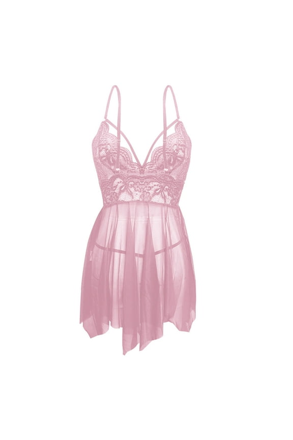 Sexy Lingerie, Lingerie for Women, Lace Sling Chemise Naughty See Through Lingerie Set