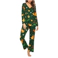 thumbnail image 1 of XWSHYW Pajamas for Women Leisure Geometric Pattern Breathable Sleepwear Fashion Long Sleeve Crew Neck Christmas Pajamas Gift for Women, 1 of 5